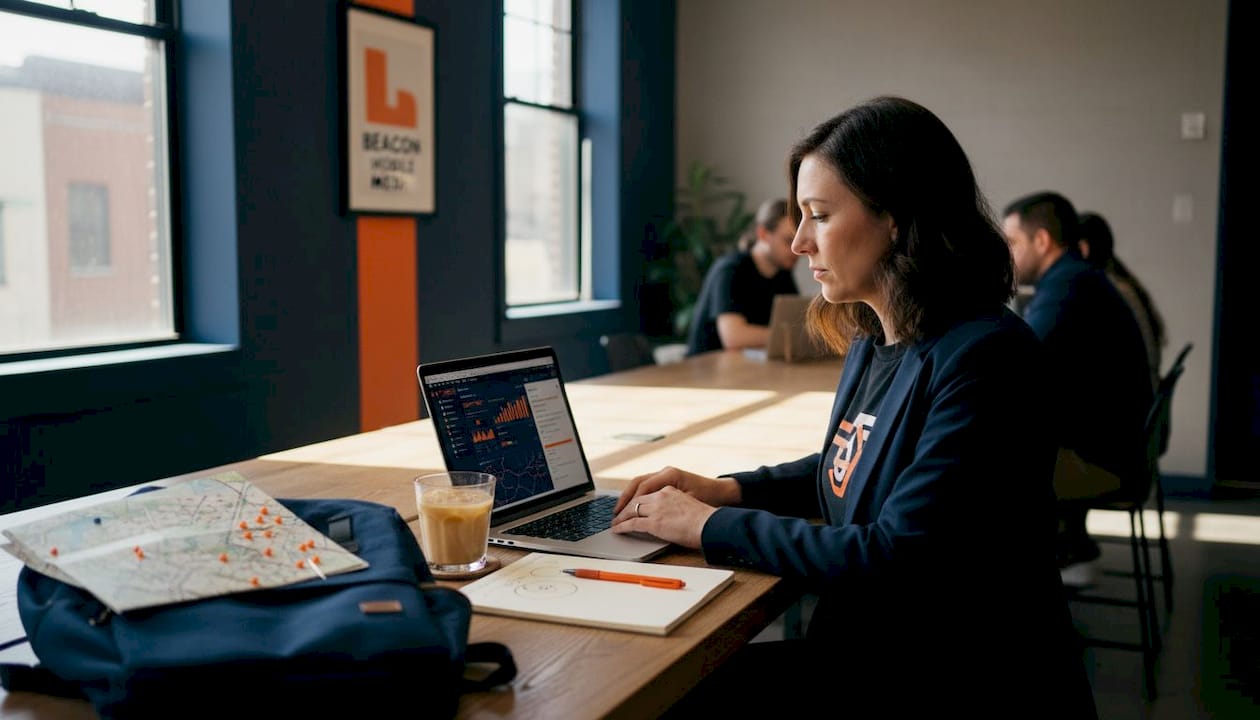 Marketing analyst checks campaign geo-targeting data
