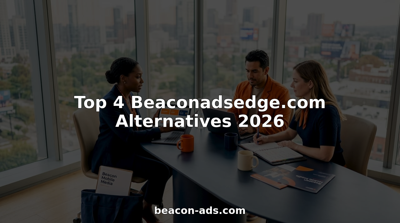Marketing team reviewing campaign in bright conference room