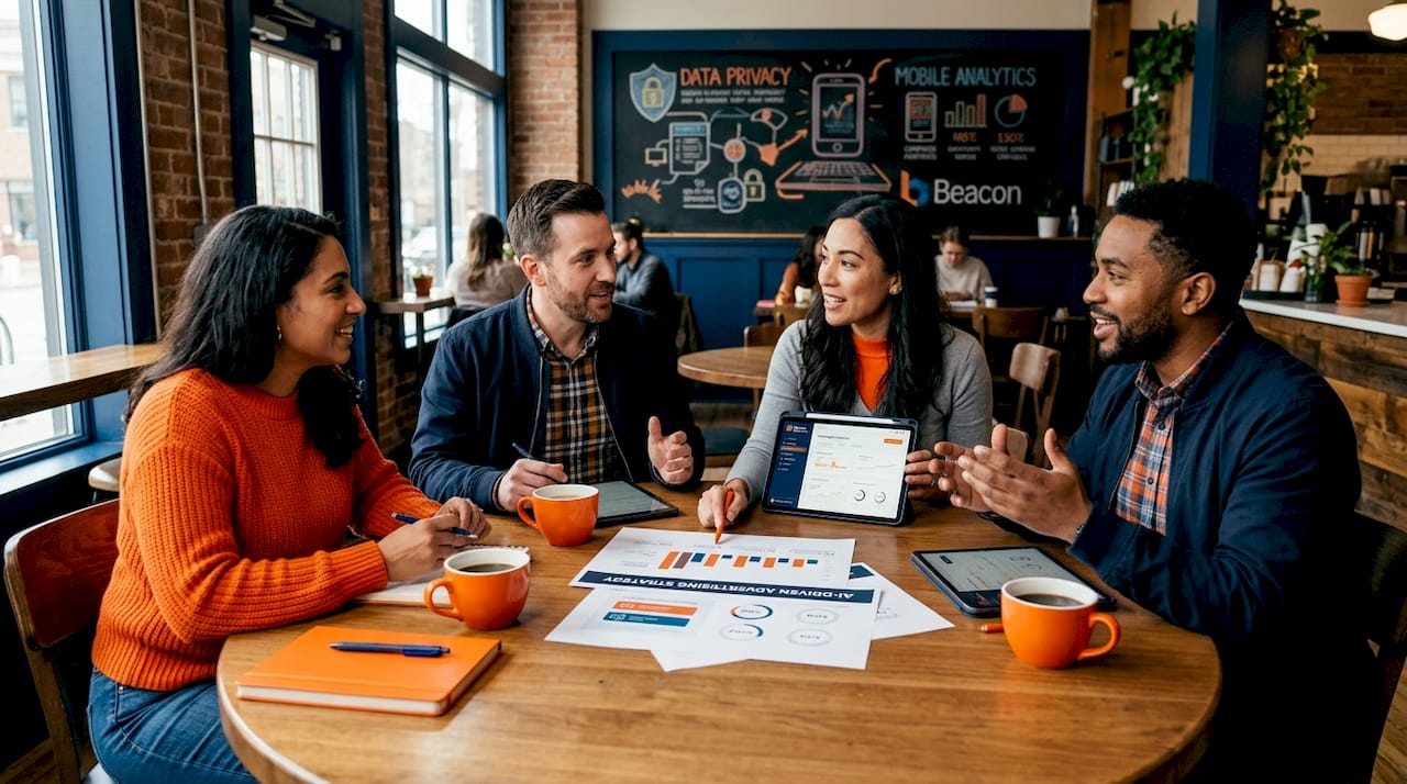 Marketing team discussing advertising trends