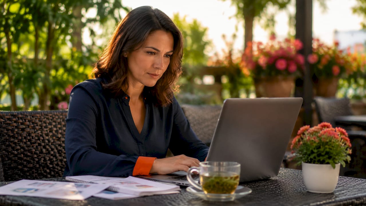 Marketer analyzing audience data at home office