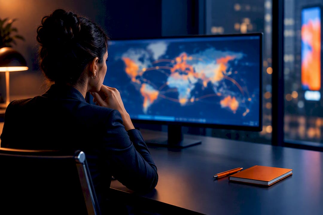 Analyst reviewing campaign heatmap dashboard